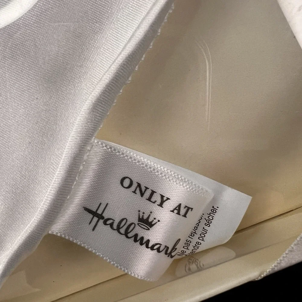 Hallmark Baby Bib Unisex OS White New Embroidered Cross Religious Baptismal Bib